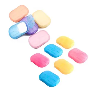 200 Sheets (10 Boxes) Disposable Scented Foaming Paper Soap Flakes Mini Portable Hand Washing Cleaning Bath Slice for Travel Camping Hiking
