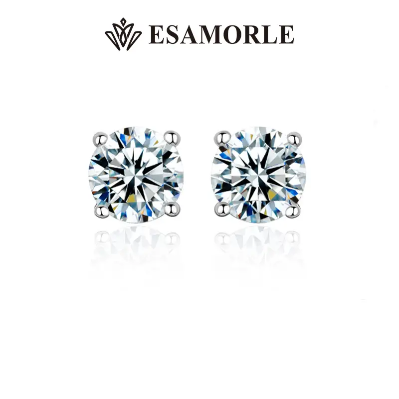 [FLASH SALE] Elegant Round Cut 0.8CT Synthetic Moissanite Stud Earrings For Her in 925s Sterling Silver Birthday Party Gift