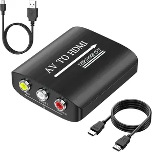 RCA to HDMI,AV to HDMI Converter,Composite to HDMI Converter Compatible with WII,PS One,PS2,PS3,STB,,VHS,VCR,Blue-Ray DVD,with 3.3ft HDMI