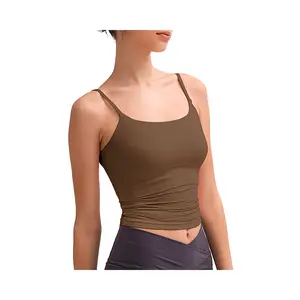 Women's Sexy Adjustable Spaghetti Straps Tank Top Basic Camisole Slim Fit Going Out Crop Top