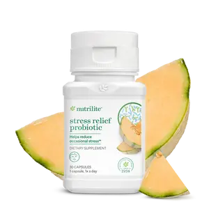 Nutrilite Stress Relief Probiotic 30 Servings Advanced Gut-Brain Support for Calm Focus & Daily Balance Clinically Supported Probiotic Strains Melon Concentrate - Healthcare, Fitness