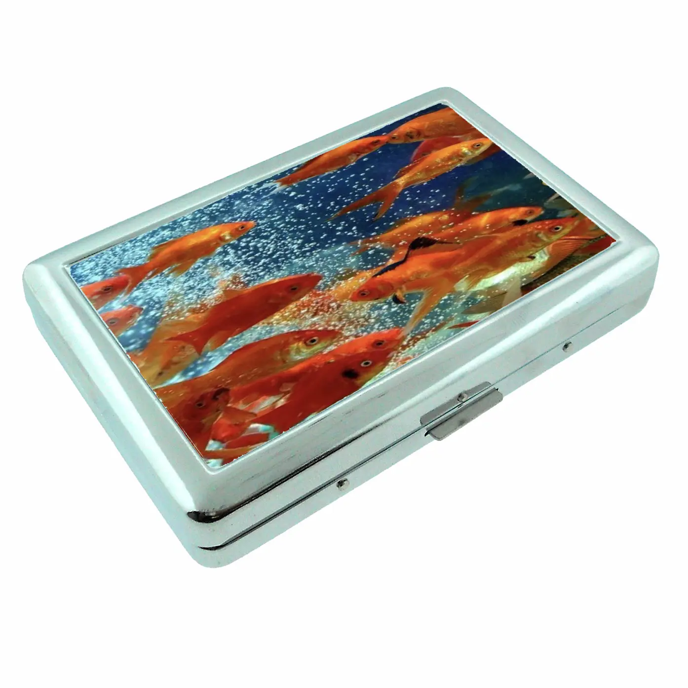 School of Goldfish Aquatic Theme Metal Case Wallet School of Goldfish Aquatic Theme Metal Case Wallet