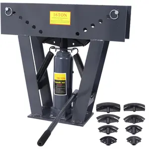 16 Ton Pipe Tube Bender Manual Hydraulic, Piping Bending Exhaust Tube Fabric w/8 Dies(1/2,3/4,1,1-1/4,1-1/12,2,2-1/2,3) Adjustable Rollers 90-180 Degree Bend Steel Iron Metal Ratcheting