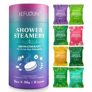 Essential Oil Shower Steamers, 8 Counts/set Light Fragrance Shower Tablet for Stress Relief, Relaxing Mood Shower Bombs for Women, Body Wash for Birthday Gifts, Steamer for Cleaning, Christmas Gift