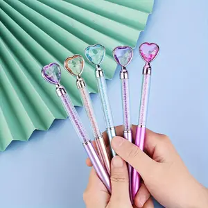 Heart Shaped Ballpoint Pen, 3/5/10pcs Colorful Diamond Ballpoint Pen, Writing Pen for Office School Student, Office Stationery & Supplies