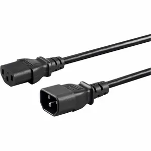 Monoprice Power Extension Cord, Black, IEC 60320 C14 first end connector type for maximum connection productivity and efficiency