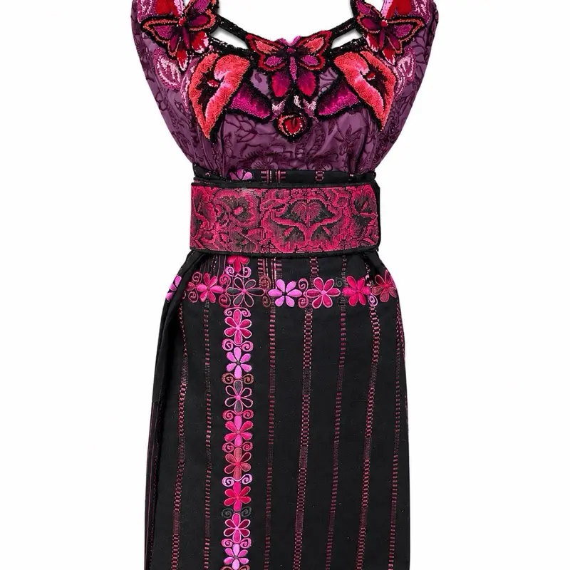 Artistic Embroidered Casual Dress, Women's Traditional Patterned Long Sleeve Statement Piece for Special Occasions, Artistic Embroidered Casual Dresses, Hand-Crafted Casual Dresses