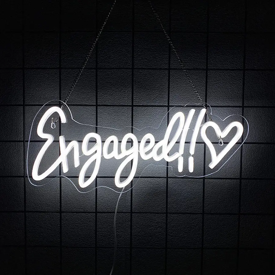 Engaged Neon Sign Neon Signs for Wall Decor  Wedding Bridal Shower Neon Light Up Signs Led Sign for Shop Birthday Wedding Engagement Decor  Neon Sign  Light Sign Led Neon Lights
