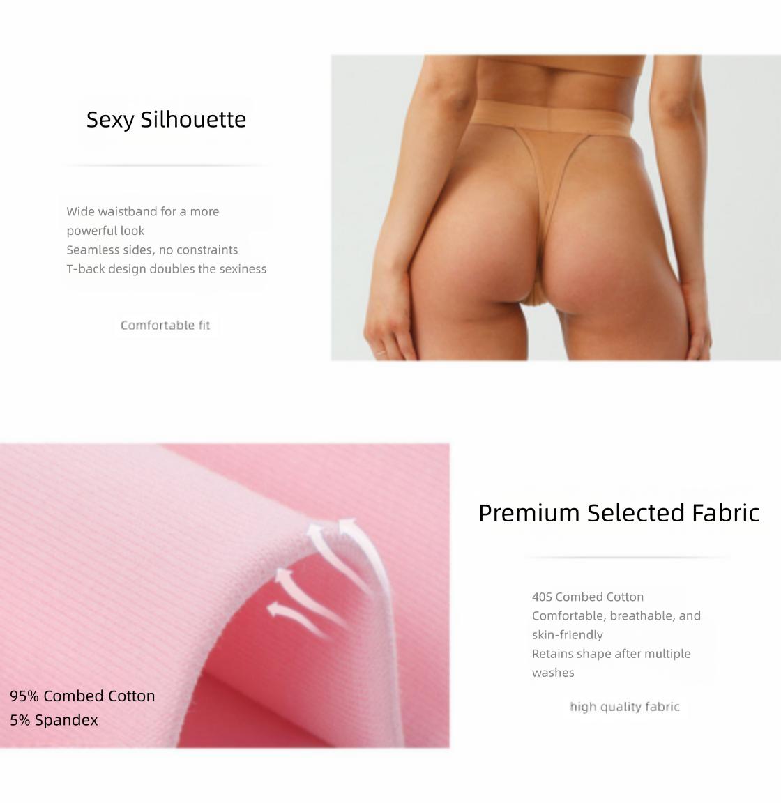 Women's Thong Cotton Panties Soft Stretch Comfort High-Waisted Briefs