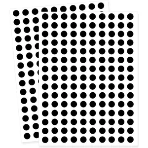 Inch Round Permanent Adhesive Color-Code Dot Stickers, Black, 1800 Pieces