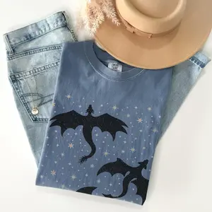 Comfort Colors  Vintage Celestial Dragon T-shirt, Trendy Bookish Gothic Fantasy T-shirt, Retro Dragon Trendy Cute Gift For Her