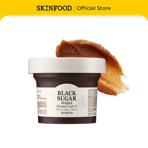 [SKINFOOD Official] Black Sugar Perfect Essencial Scrub 2X |  Detoxifying Pore Scrubs & Mild Exfoliator, Removes Dead Skin Cells, 7.1 fl.oz (210g)