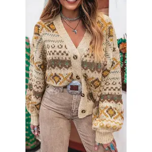 Legend or Lies Western Pattern Knit Button Cardigan Sweater