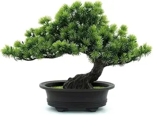 Artificial Plants Indoor Fake Plants Bonsai Tree for Home/ Bathroom/ Bookshelf/Room  Décor, Decor, Tall 9.5"