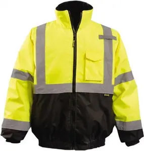 OccuNomix 3XL Hi-Viz Yellow & Black High Visibility Jacket with Reflective Tape, 69" Chest Denier Polyester, Zipper Closure, 5 Pockets, ANSI 107-2015 Class 3 LUX-350-JB-BY3X
