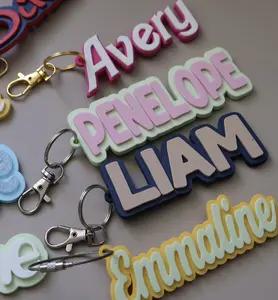 Personalized 3D Printed Custom Name Keychain with Colorful Design & Secure Metal Hook - Customizable Key Accessory for Everyday Essentials
