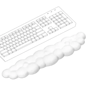 Cloud Wrist Rest Keyboard – Memory Foam with PU Leather Wrist Support for Computer Keyboards, Ergonomically Designed for Typing Comfort and Pain Relief