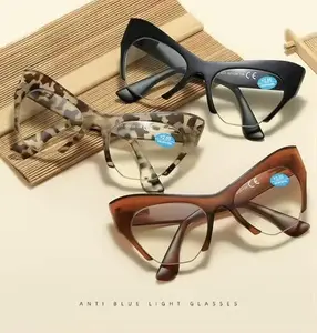 Half Frame Cat-eye Personality Flat Glasses Computer Blue Light Filter Gaming Glasses Women Anti Blue Light Blocking Glasses