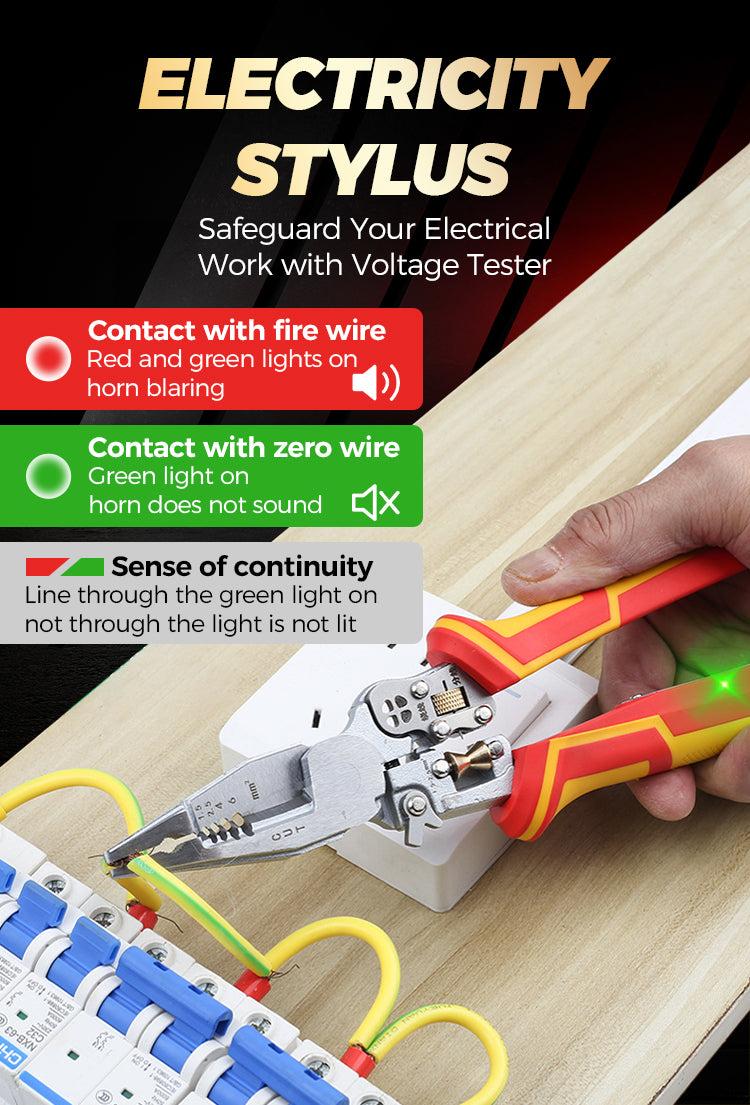 8-in-1 Multi-function Wire Stripper Electricians Voltage Testing Cable Cutting