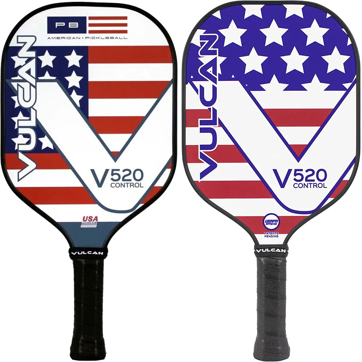 Vulcan V520 Control Pickleball Paddle with Fiberglass Surface and 13mm Polypropylene Core for a Softer Feel, Ideal for Tactical Players, High Percentage Tactical Game, Touch And Placement Players, Modern Shape, Touch Focus