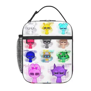 Cute Sprunki Insulated Lunch Bag, Funny Sprunki toys Lunch Box & Sprunki plush Lunch Bag with Zipper Closure. Ideal for Work, Outdoor Trips, Shopping and Picnics, Great Personalized Gift for Birthday & Anniversary