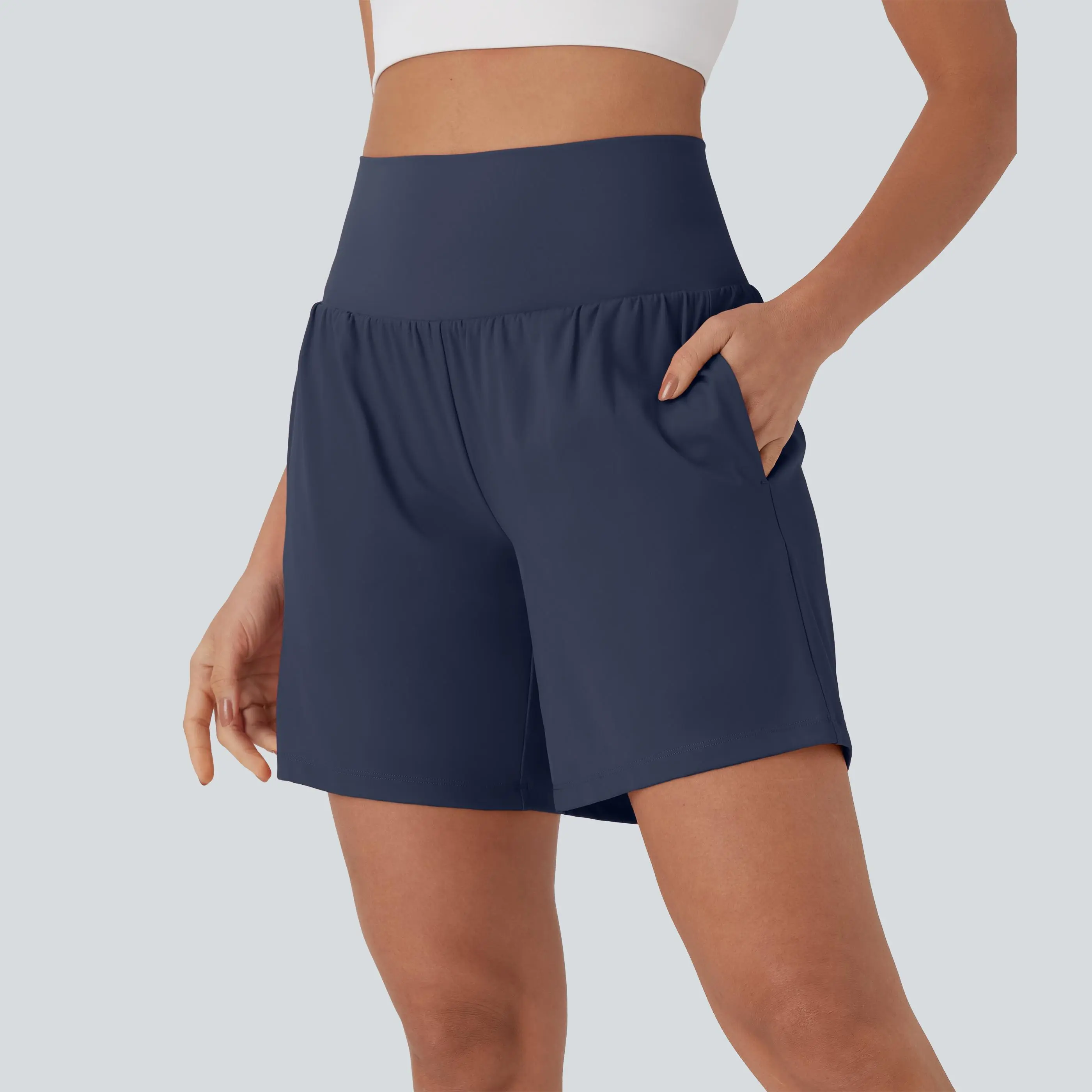 Halara Softlyzero Airy Super High Waisted 2-in-1 Cool Touch Yoga Shorts 7" with Pockets Halara Softlyzero Airy Super High Waisted 2-in-1 Cool Touch Yoga Shorts 7" with Pockets