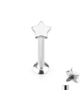 16G Star Top Internally Threaded Flat Back Steel Post