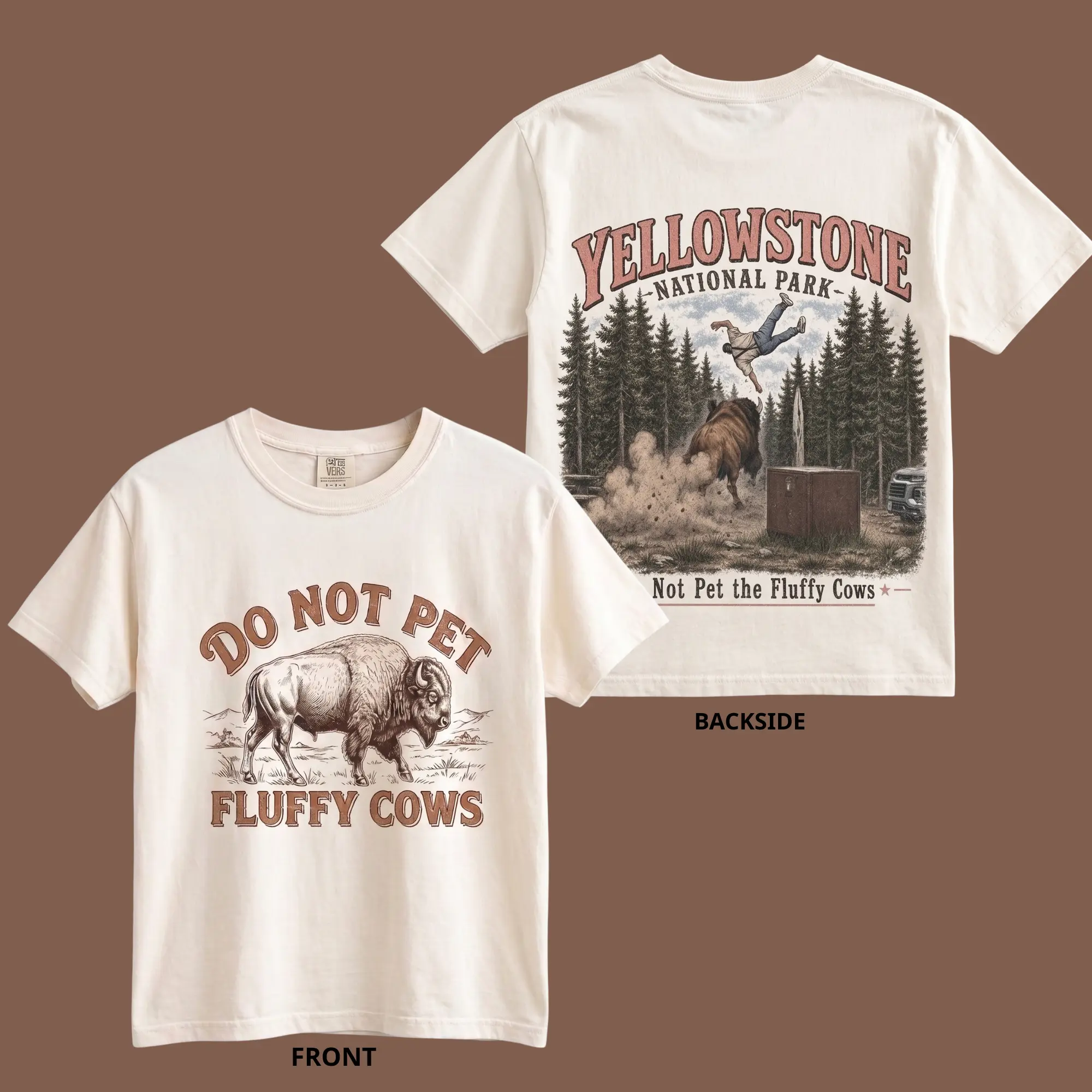 Do Not Pet The Fluffy Cows T-Shirt, Rustic Wildlife Graphic Tee, Camping Gift for Hikers