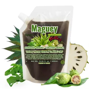 400ML Maguey Juice - Jugo De Maguey Reforzado With Guanabana Graviola Soursop, Moronel, Cancerina, Aloe, Moringa Michoacano Tarasco Asado (Reinforced) Tarasco