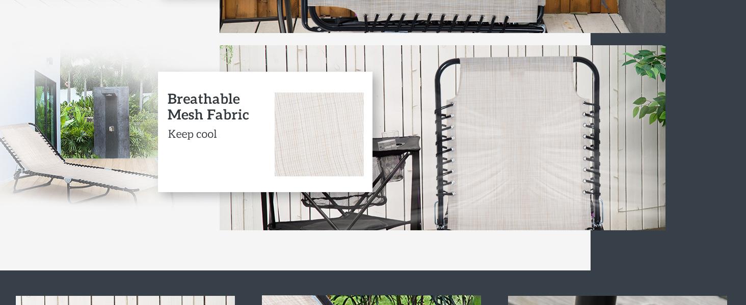 Outsunny Folding Chaise Lounge Chair Set of 2, Patio Sun Tanning Chair, Outdoor Chaise Lounger with Reclining Back, Breathable Mesh Seat for Beach, Poolside