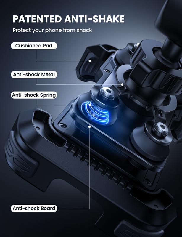 Lamicall Motorcycle Phone Mount – Dual Anti-Vibration Shock Absorber, Full Protection, 360° Secure Holder for iPhone 17pro/16/15/14/13 & All 4.7-6.7” Phones Lamicall Motorcycle Phone Mount – Dual Anti-Vibration Shock Absorber, Full Protection, 360° Secure Holder for iPhone 17pro/16/15/14/13 & All 4.7-6.7” Phones