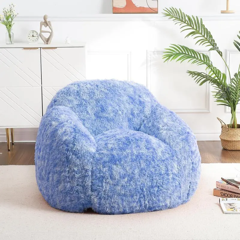 Bean Bag Chair, Faux Fur Kids Bean Bag Chair for Gaming Reading, Adult Bean Bag Couch with Armrest High-Density Foam Beanbag Chair Lazy Couch Sofa for Living Room