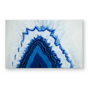 212 MAIN CODM21345R2SMR 21x34 in. Polyester Loop Agate Geode Slice Door Mat - Blue, Mineral Motif, Indoor-Outdoor Textile Home Decor