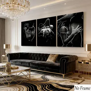 3pcs Abstract Human Art Posters, Romantic Decor, High-Definition Waterproof Canvas Prints, Modern Home Decoration, Living Room and Hallway Wall Art, Wall Decor Pictures, Artwork