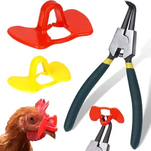 100Pcs Chicken Pinless Peepers with Install Pliers Chicken Anti-Pecking Eye Glasses Pheasant Poultry Blinders Spectacles Peepers for Pecking
