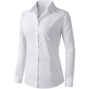 Womens Dress Shirts Long Sleeve Button Down Shirt Work Wear