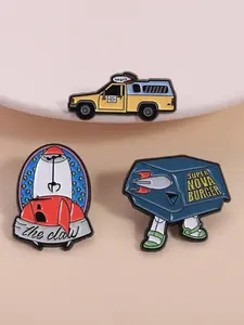 Anime Movie Pins Set, Racing Car Spaceship Enamel Badges, 90s Cartoon Retro Collection, Kids Party Decorations, Gift for Friends