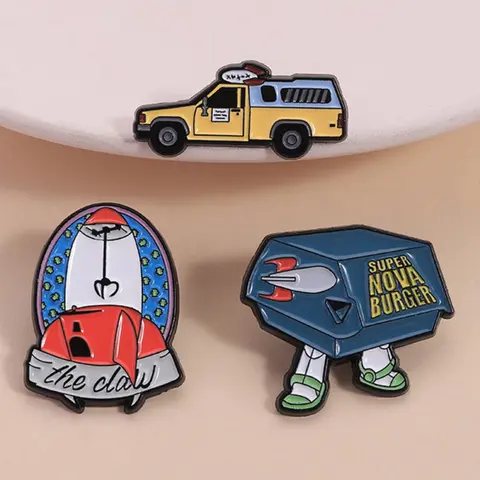 Anime Movie Pins Set, Collectible Pinbadges, Racing Car Spaceship Enamel Badges, 90s Cartoon Retro Collection, Kids Party Decorations, Gift for Friends