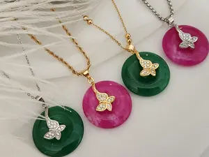 Gold Or Silver Jade Necklace