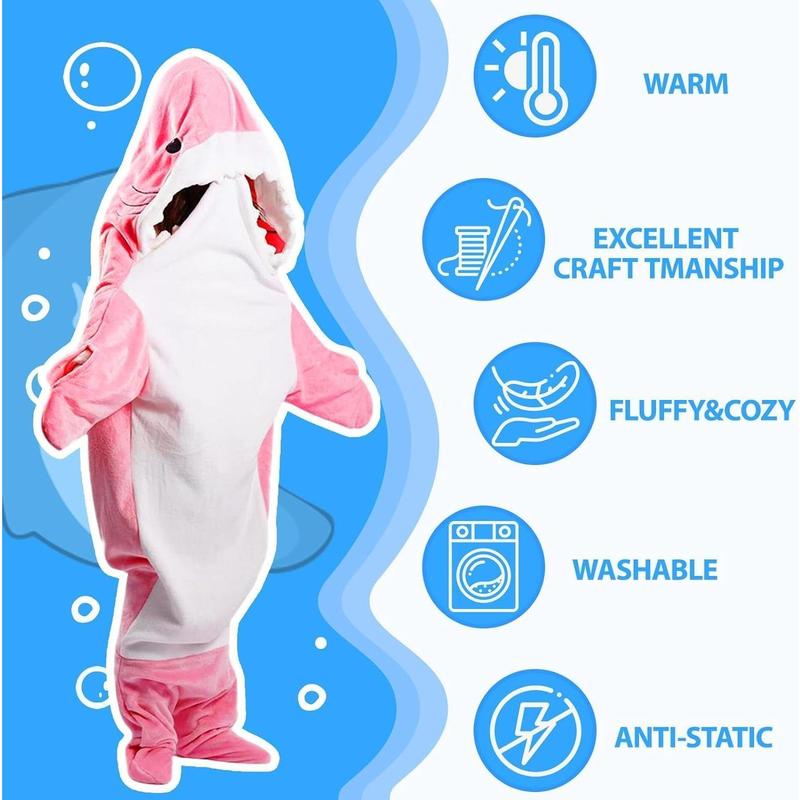 Shark Blanket Hoodie Onesie Sleeping Bag Cozy Costume For Family Loungewear Shark Pajama Comfort Overalls Womenswear Clothing