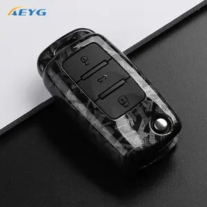 Abs Carbon Fiber Car Key Case Car Key Holder for Volkswagen Polo Tiguan Passat B5 B6 B7 Golf 4 5 6 Mk6 Jetta Lavida Skoda Rapid Car Key Protector