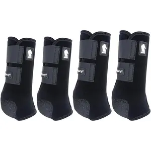 Classic Equine Legacy2 Horse Sports Boots 4-Pack (Front and Hind) - Small, Black