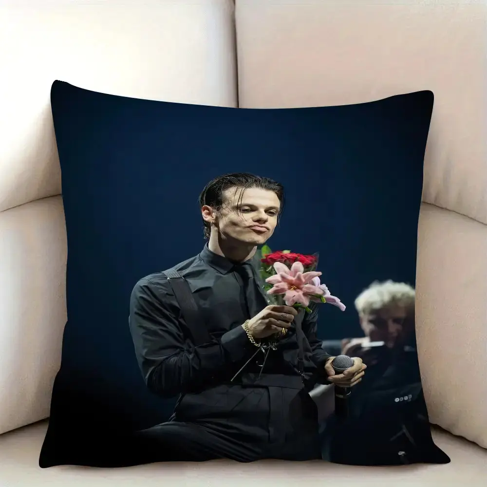 1pc Yungblud Singer Throw Pillowcase Cushion Case with Zipper Closure, Machine Washable for Living Room, Bedroom, Music Lover Gift - Contemporary Style, Ideal for Various Room Types, for Fans and Home Decor