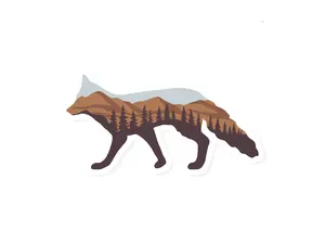 Fox Sticker - Durable Vinyl, Strong adhesive, Die-Cut, Weatherproof, Dishwasher safe, Stick to tumbler, bottle, car, laptop, etc