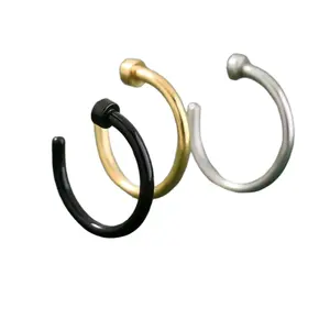 10 mm Open C Shape Circular Hoop Nose Ring for Male and Female Daily Wear fakelabret