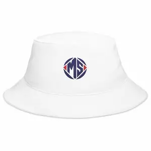 White Bucket Hat with Monogram Logo for Men and Women