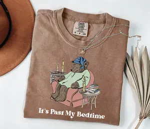 Comfort Colors Funny Bear Shirt, It's Past My Bedtime Shirt, Cute Sleepy Bear Tee, Funny Introvert Shirt, Cozy Aesthetic Shirt