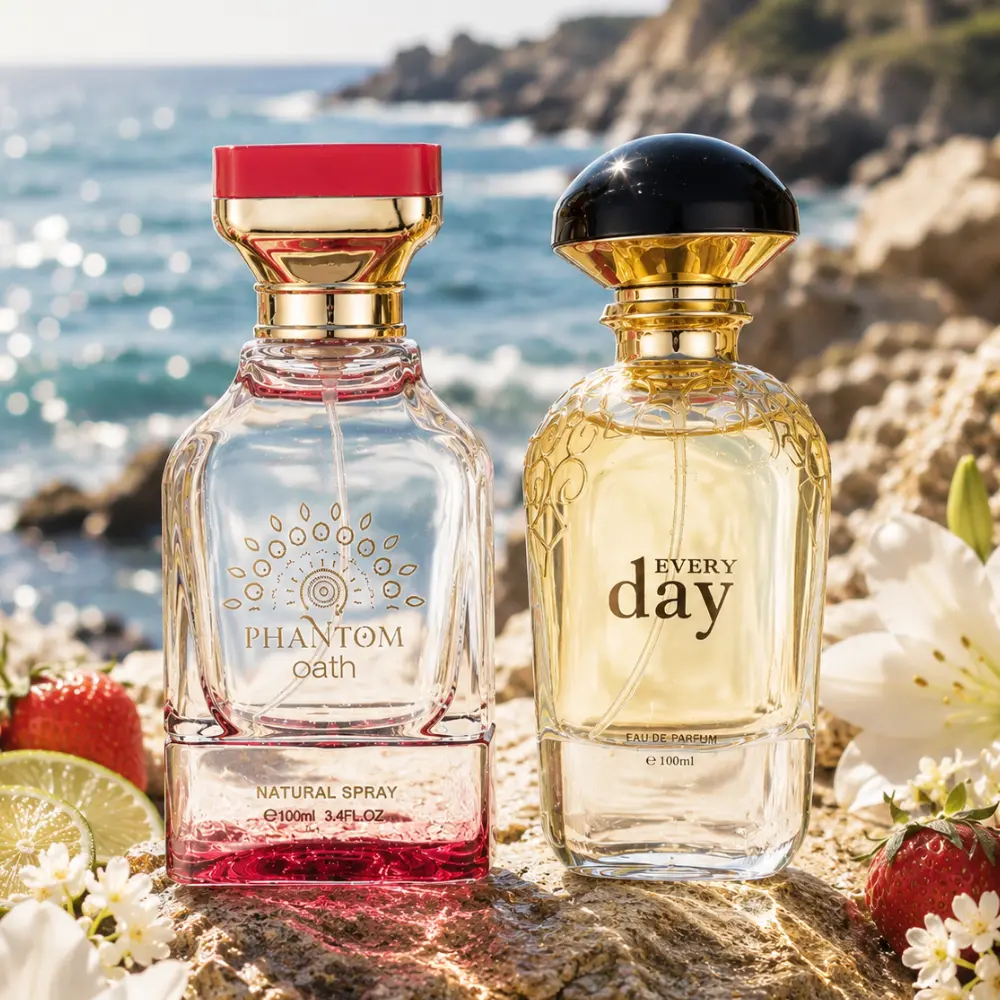 Women's 2-Pack 100 ml Liquid Eau De Parfum Multi-Pack Mini Duo Set Fragrance - Scents: Pear,Bergamot,Vanilla&Amber; Champagne,Strawberry,Rose&Jasmine - Long-Lasting for Adults (Office,Dating), 100 Ml Perfume, Edp Gift Set, Fragrance Gift Box
