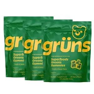 Low-Sugar Green Gummy Bears Grüns Superfood Greens Gummies: Comprehensive nutrition supplement with 60+ ingredients: Vitamins and Minerals