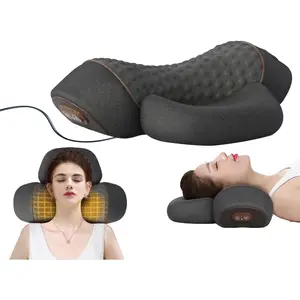 3 in 1 Heated Neck Massage Pillows with Heat for Pain Relief Deep Tissue, Cervical Neck Hump Corrector, Neck Pillow Supports with Washable Cover(Plug-in)